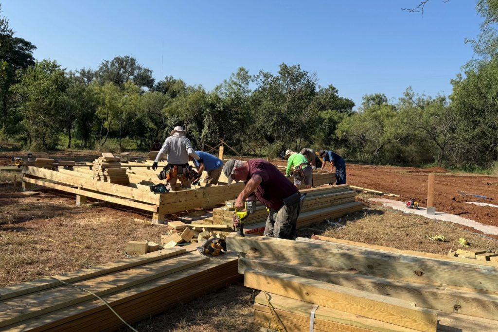 people building a structure