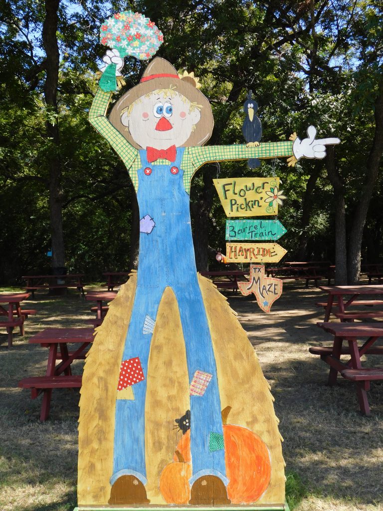 Scarecrow sign at Sweet Berry Farm